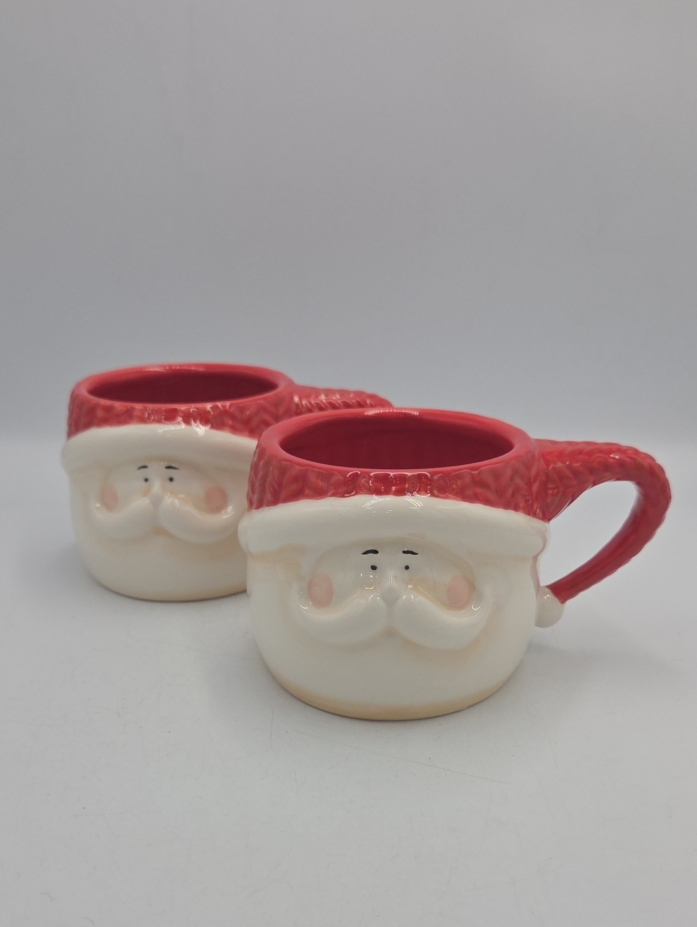Pottery Barn Ceramic Santa Mugs